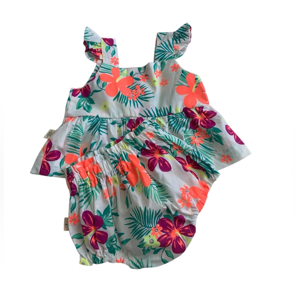 Floral Baby Matching Set with Ruffle Straps - Picture 2 of 4